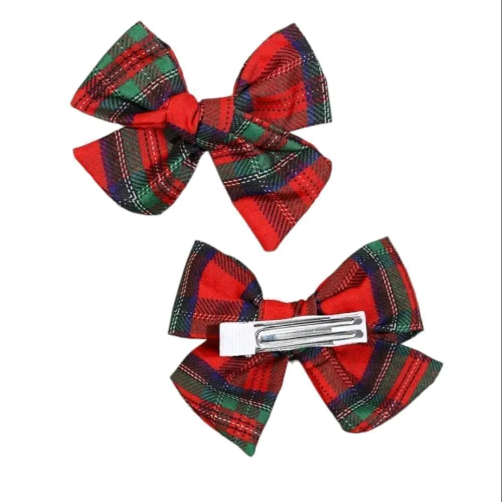 Christmas Plaid Hair Bows